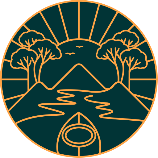 Downs Outdoors Logo Light Orange Green Background No Text Made for Website